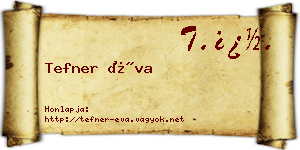 Tefner Éva névjegykártya