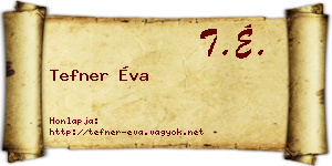 Tefner Éva névjegykártya